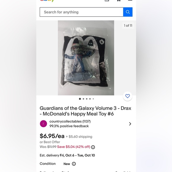 McDonald’s Disney Marvel Guardians of the Galaxy Vol 3 Drax Happy Meal Toy. New. - Picture 4 of 7